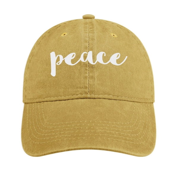 Peace Sand Colour Baseball Cap for Men Women, Adjustable Snapback Hats Cotton Hat