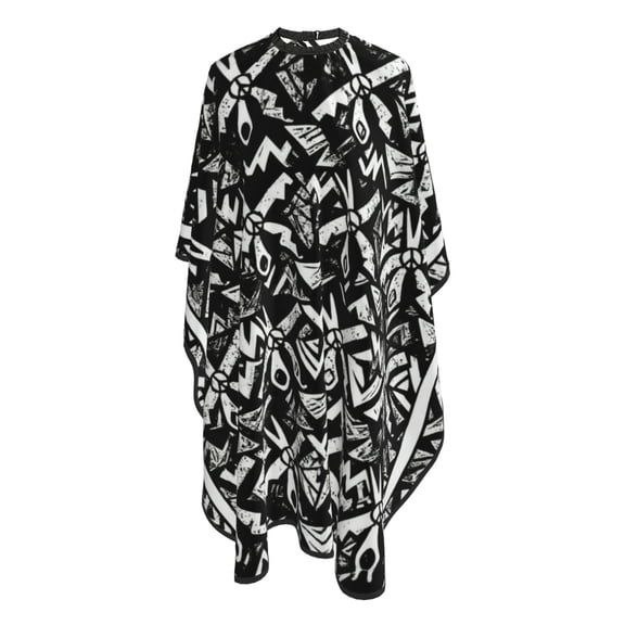 Peace Scissors Comb Pattern Hair Cutting Cape 66" x 55" Salon Cape with Adjustable Neckline for Stylists and Home Use