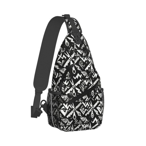 Peace Scissors Comb Pattern Sling Crossbody Bag Cross Body Backpack Travel Hiking Daypack