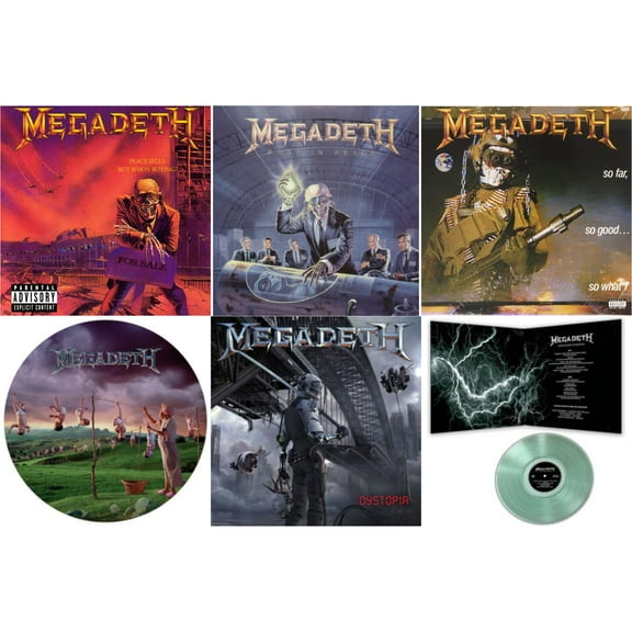 Peace Sells But Who's Buying & Rust In Peace & So Far So Good So What & Youthanasia (Picture Disc) & Dystopia & Unplugged In Boston (Coke Bottle Green LP Vinyl)