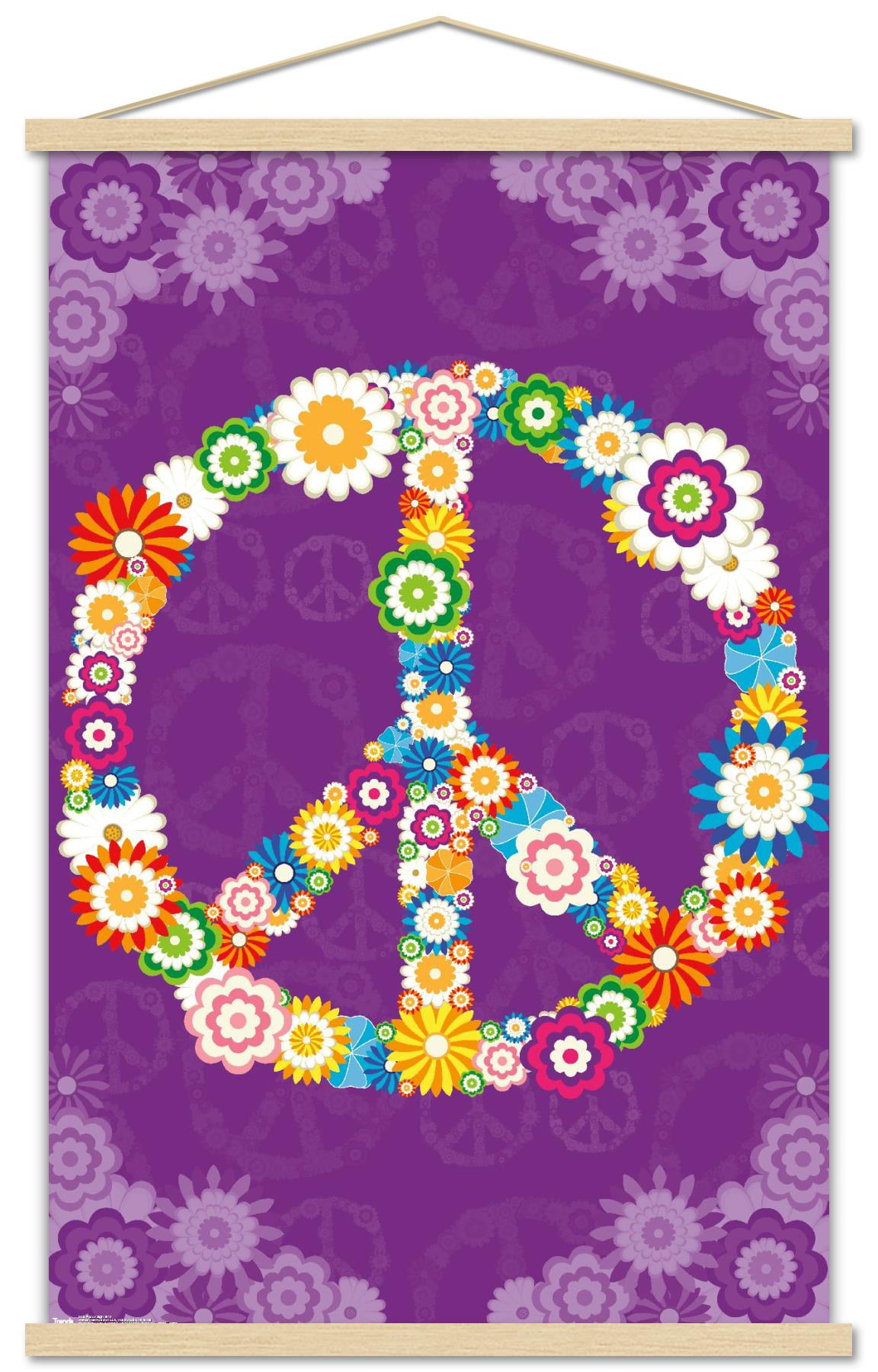 Peace Sign 2013 Wall Poster with Wooden Magnetic Frame, 22.375" x 34"