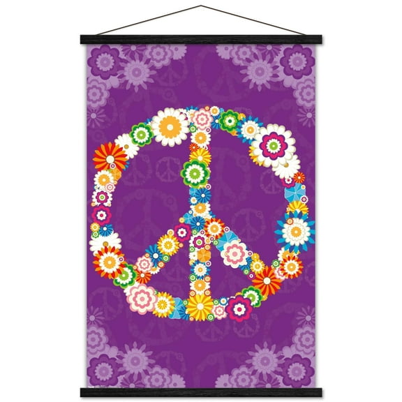 Peace Sign 2013 Wall Poster with Wooden Magnetic Frame, 22.375" x 34"