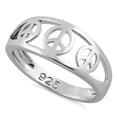 thumbnail image 1 of Peace Sign 925 Sterling Silver Handmade Ring Hippie Symbol Band Boho Jewelry._5, 1 of 1