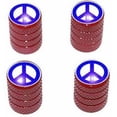 thumbnail image 1 of Peace Sign Blue Tire Rim Wheel Aluminum Valve Stem Caps, Multiple Colors, 1 of 1