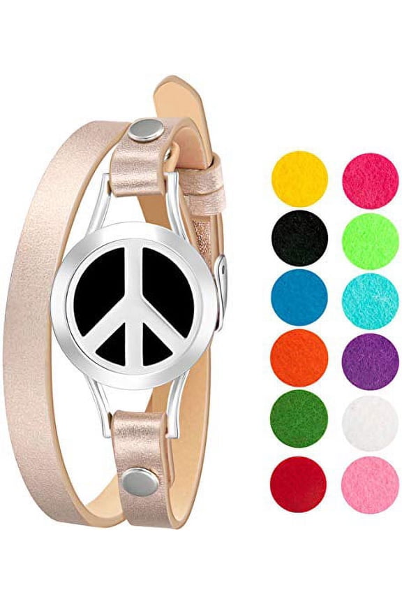 Peace Sign Bracelet Diffuser w/ 8 pads and gift box