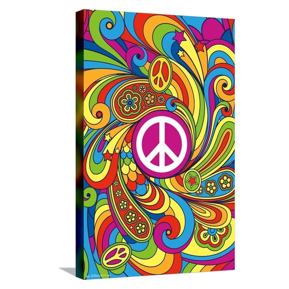 Peace Sign Canvas Wall Poster, 14.725" x 22.375"