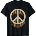 thumbnail image 1 of Peace Sign Cool Vintage 60s 70s 80s Women Men Casual Graphic T-Shirt, 1 of 4