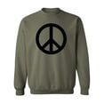 thumbnail image 1 of Peace Sign Crewneck Sweatshirt in Military Green, 1 of 3