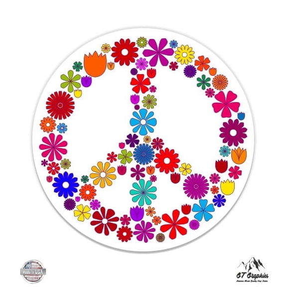Peace Sign Cute - 3" Vinyl Sticker - For Car Laptop I-Pad Phone Helmet Hard Hat - Waterproof Decal