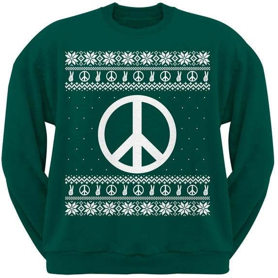 Peace Sign Dark Green Adult Sweatshirt
