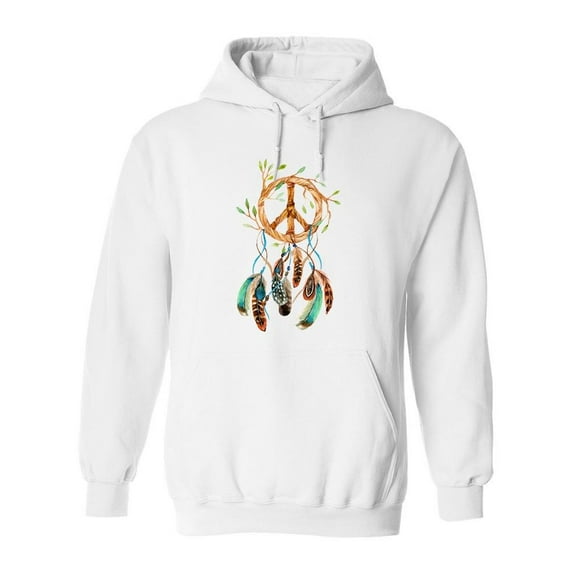 Peace Sign Dreamcatcher Hoodie Men -Image by Shutterstock, Male 4X-Large