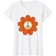 thumbnail image 1 of Peace Sign Flower Hippie T-Shirt, 1 of 3