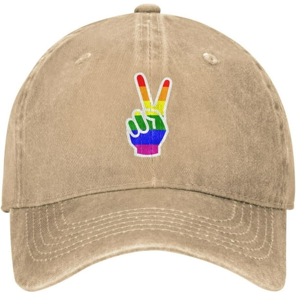 Peace Sign Gay Rainbow Cowboy Hat Men Vintage Baseball Cap Summer Sun Hat Gift Women Trucker Hat Dad Hat Black