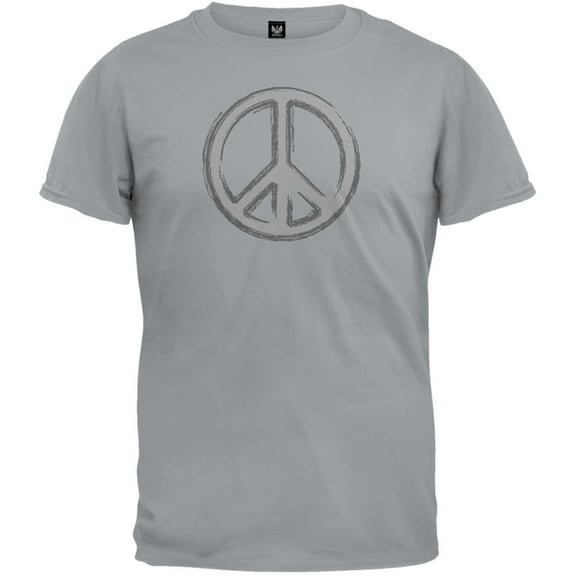 Peace Sign Grey T-Shirt - Small