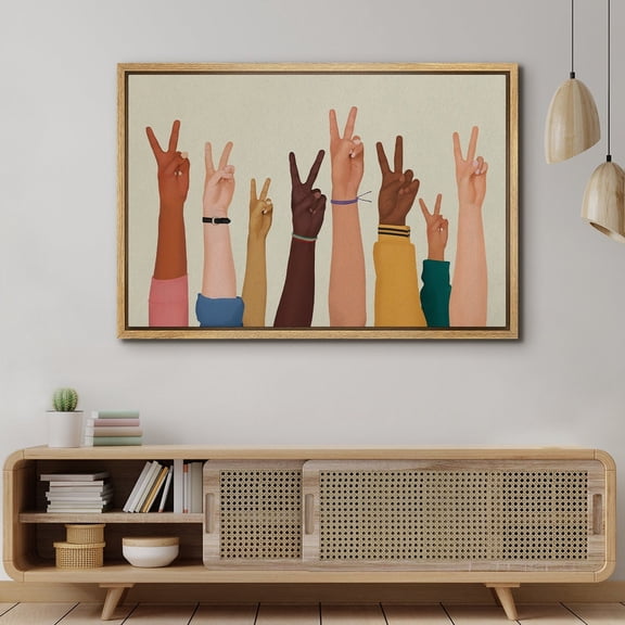 Peace Sign Hand Minimalist Unframed Paper Print
