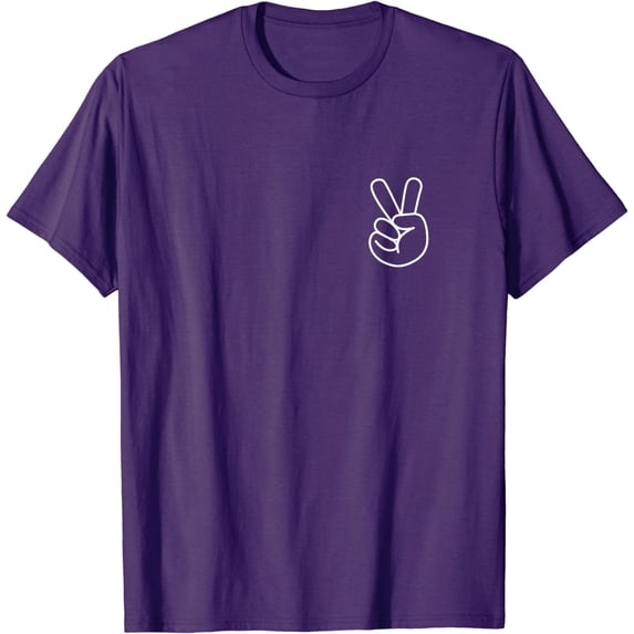 Peace Sign Hand - Minimalistic "Pocket Design" - Classic T-Shirt