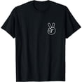 thumbnail image 1 of Peace Sign Hand - Minimalistic "Pocket Design" - Classic T-Shirt, 1 of 2