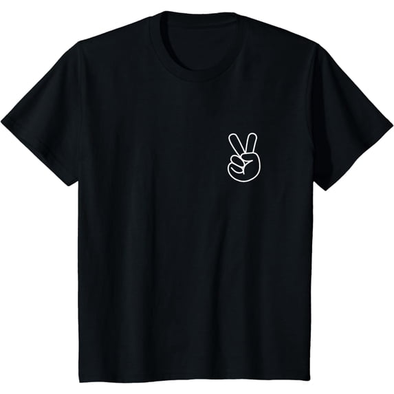 Peace Sign Hand - Minimalistic "Pocket Design" - Classic T-Shirt