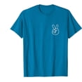 thumbnail image 1 of Peace Sign Hand - Minimalistic "Pocket Design" - Classic T-Shirt, 1 of 2