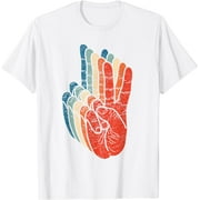 Peace Sign Hand Sign Language ASL Grunge Cool Handsign T-Shirt