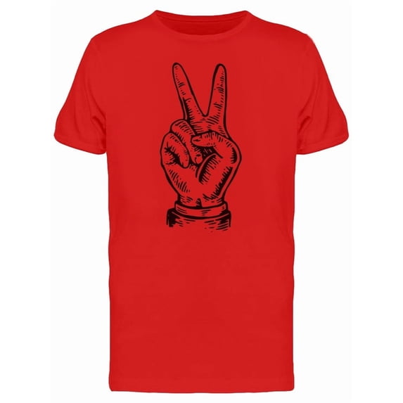 Peace Sign Hand Sketch Tee Men's -Image by Shutterstock
