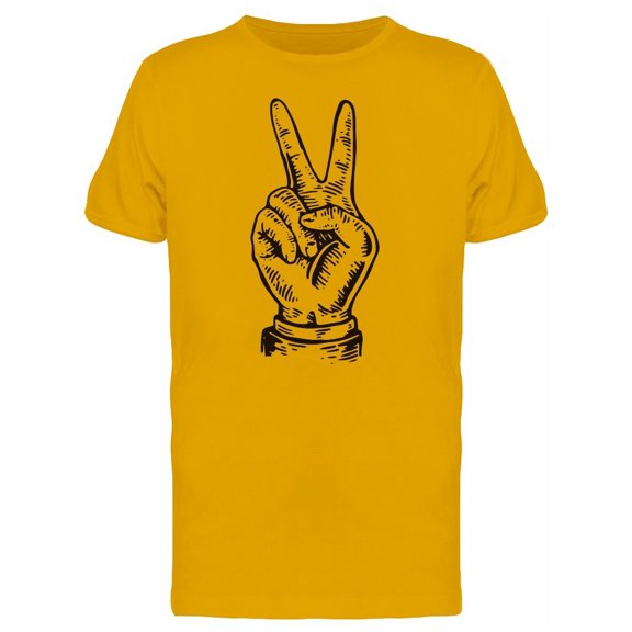 Peace Sign Hand Sketch T-Shirt Men -Image by Shutterstock, Male Large