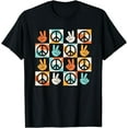 thumbnail image 1 of Peace Sign Hippie Theme Party 60s 70s Outfit Men Women T-Shirt, 1 of 4