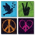 thumbnail image 1 of Peace Sign I Vibrant, Popular, Inspirational Quotes Set; Four 12X12 Poster Prints, 1 of 1