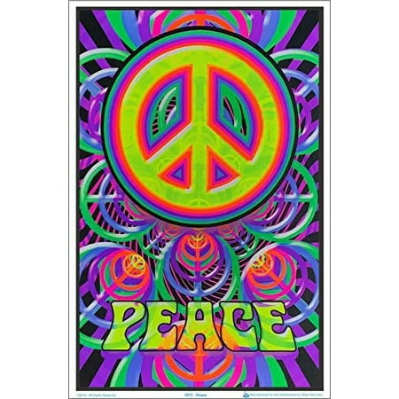 Peace Sign Laminated Blacklight Poster - 23.5" x 35.5"