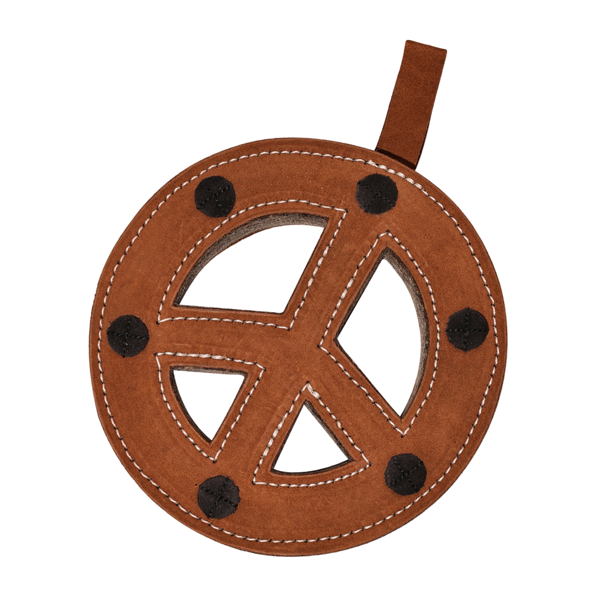 PetYupp Leather and Wool Peace Sign Dog Chew Toy
