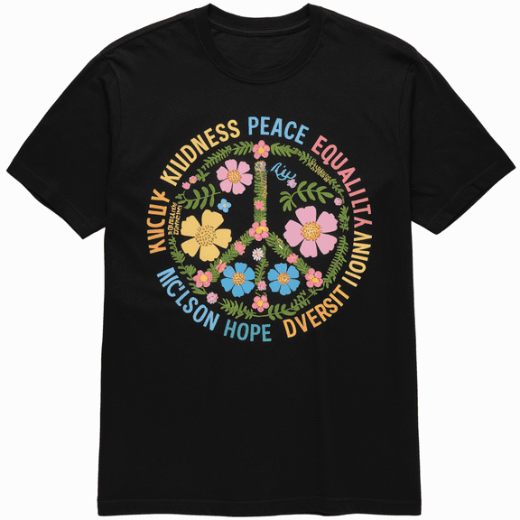 Peace Sign Love 60s 70s Costume Groovy Hippie Theme Party T-Shirt