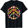 thumbnail image 1 of Peace Sign Love 60s 70s Tie Die Hippie Costume Shirt T-ShirtMen and women, Black T-shirt, size: Extra large, 1 of 4