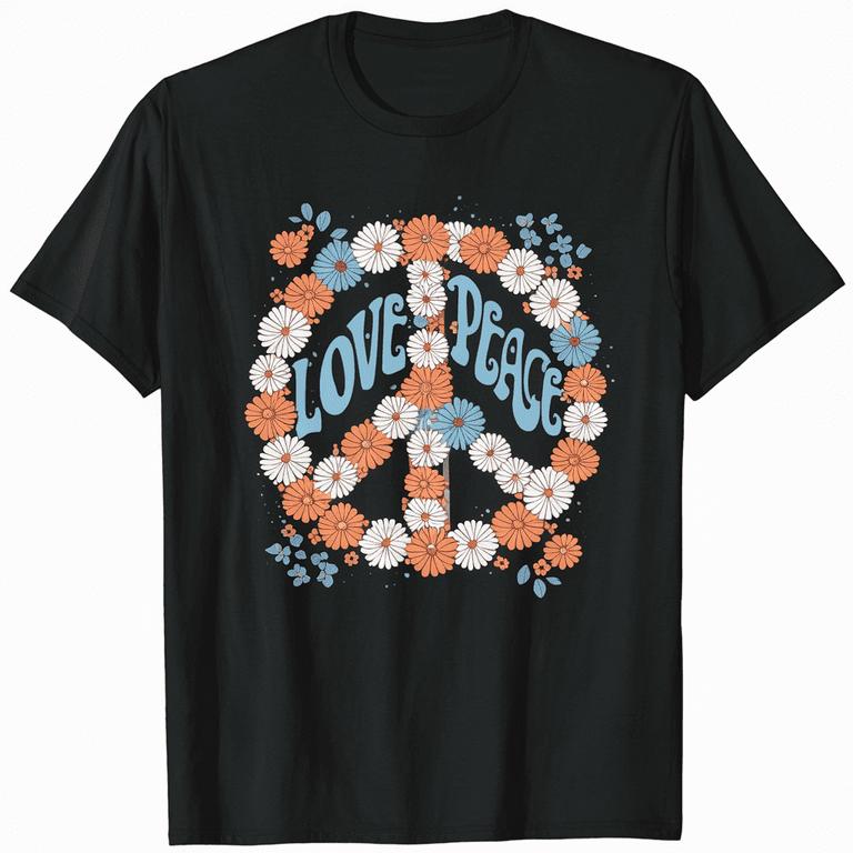 Peace Love T-Shirt Hippie Costume Tie Die 60s 70s Peace Love T-Shirt Hippie Costume Tie Die 60s 70s