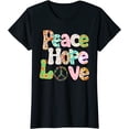 thumbnail image 1 of Peace Sign Love Retro Tie Dye Hippie T-shirt for Women Black 2X-Large, 1 of 4