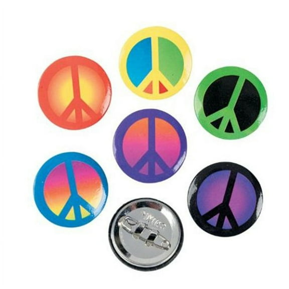 Peace Sign Mini Buttons - Party Favors - 48 Pieces