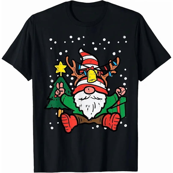 Peace Sign Nordic Gnome Cozy Winter Holiday Graphic Kids And Adults Unisex T-Shirt, up to size 5XL