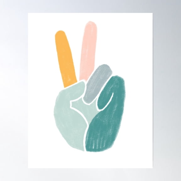 Peace Sign Pastel Poster Wall Art, Modern Wall Decor, 16x24 UNFRAMED