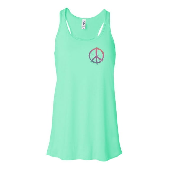"Peace Sign, Peace Tank Top, Racerback, Soft Bella Canvas, Sublimation, Racerback, Peace Shirt, Inspirational, Gift For Her, Racerback Tank, Mint , MEDIUM"