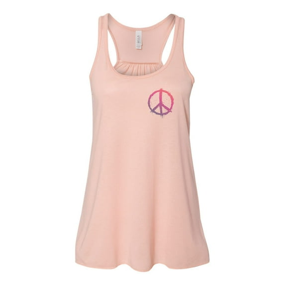 "Peace Sign, Peace Tank Top, Racerback, Soft Bella Canvas, Sublimation, Racerback, Peace Shirt, Inspirational, Gift For Her, Racerback Tank, Peach, EXTRA SMALL"