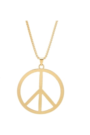 Peace Sign Pendant 1960s 1970s Necklace Chain Link Adjustable Necklace Inspirational Gift Wish Card Jewelry for Women Men Friend
