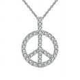 thumbnail image 1 of Peace Sign Pendant Necklace for Women Sterling Silver Clear Cz Ginger Lyne Collection, 1 of 8