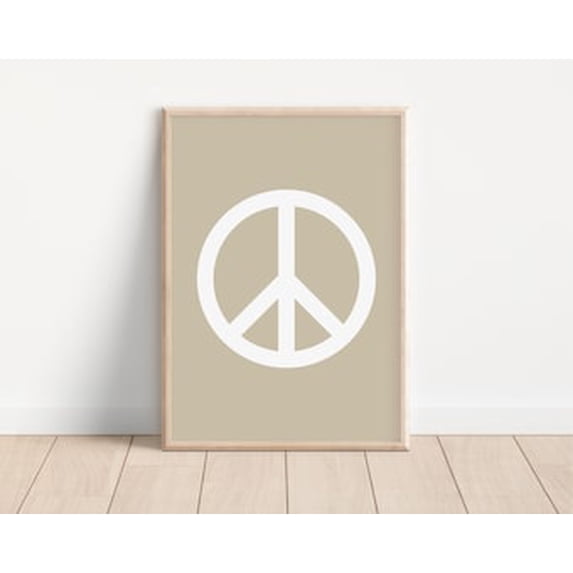 Peace Sign Neutral Peace Sign Poster Nursery Wall Art Neutral Nursery Art Cute Baby Room ...