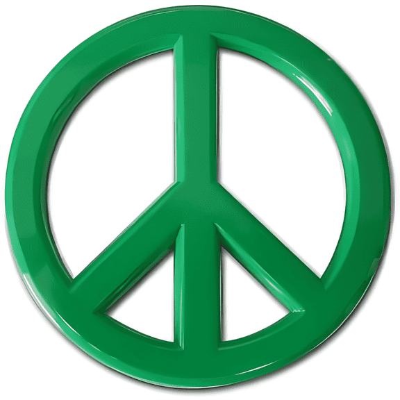 Revolution Car Badges 3D Peace Sign, Automotive Emblem Decals Stickers, Green Acrylic