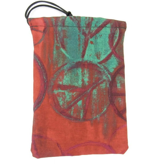 Peace Sign Print Dice Bag Cotton 7inx5in Drawstring Gallant Hands Gamers Gear
