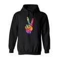 thumbnail image 1 of Peace Sign Rainbow Colored Hoodie Men -Image by Shutterstock, Male XX-Large, 1 of 4