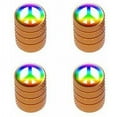 thumbnail image 1 of Peace Sign Rainbow Tire Rim Wheel Aluminum Valve Stem Caps, Multiple Colors, 1 of 1