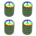 thumbnail image 1 of Peace Sign Rainbow Tire Rim Wheel Aluminum Valve Stem Caps, Multiple Colors, 1 of 1