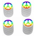 thumbnail image 1 of Peace Sign Rainbow Tire Rim Wheel Aluminum Valve Stem Caps, Multiple Colors, 1 of 1