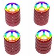 thumbnail image 1 of Peace Sign Rainbow Tire Rim Wheel Aluminum Valve Stem Caps, Multiple Colors, 1 of 1