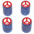 thumbnail image 1 of Peace Sign Red Tire Rim Wheel Aluminum Valve Stem Caps, Multiple Colors, 1 of 1